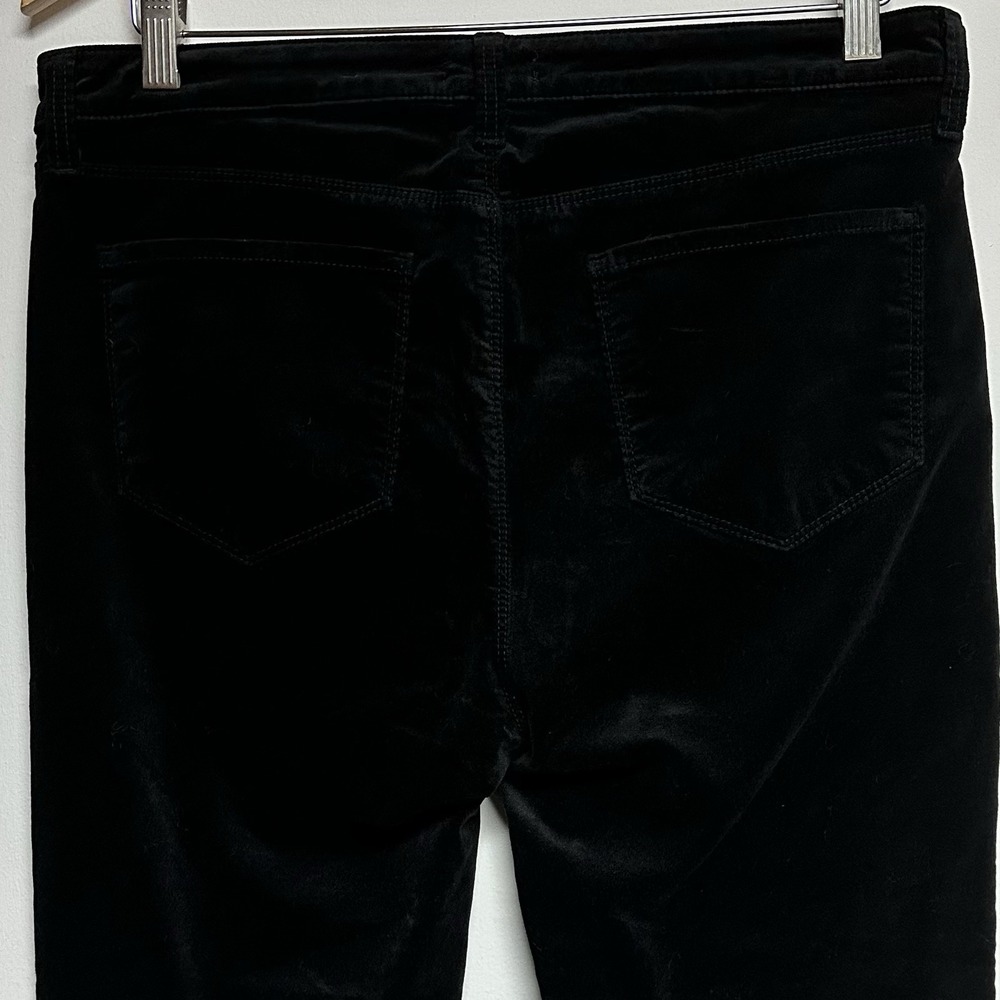 L'AGENCE Marguerite Velvet High Rise‎ 32 Jean Stretch Skinny Noir Black US - Picture 5 of 6